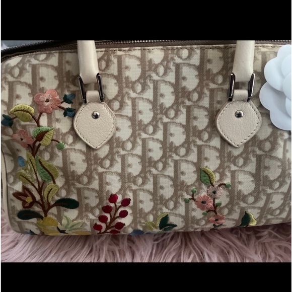 Christian dior Diorrissimo embroidered floral boston bag RARE! - Picture 2 of 12
